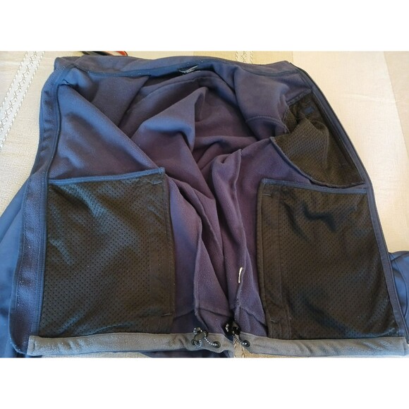 L.L Bean Men's Sweat Jacket Fleece Lined Inside Pockets Full Zip Blue Sz Medium - Picture 7 of 8